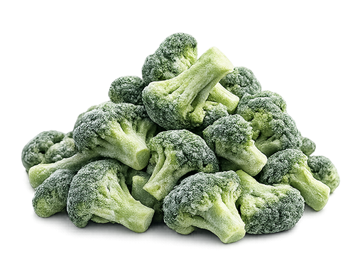 IQF Frozen Broccoli is carefully selected, trimmed, and frozen to preserve its natural green color, firm texture, and nutritional profile. Prepared in consistent floret sizes, it is suitable for retail, catering, frozen blends, and food manufacturing applications. Specifications HS Code: 07108085 Processing Method: Individual Quick Freezing (IQF) Origin: Egypt Forms Available: Florets Size Grades: 20–40 mm / 30–50 mm / 40–60 mm (customizable) Packaging: Retail packs (400g–1kg) / 10kg bulk cartons Harvest Season: December – March Storage Temperature: -18°C Shelf Life: 24 months